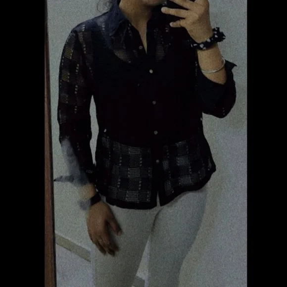 Black Crochet knit Shirt - Picture 10 of 11